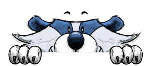 Bablic badger mascot peeking over the top edge of the trial card.