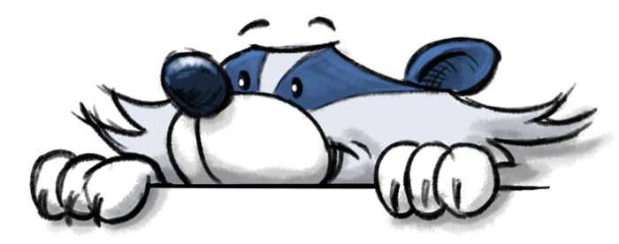 Bablic badger mascot peeking over the top edge of the trial card.
